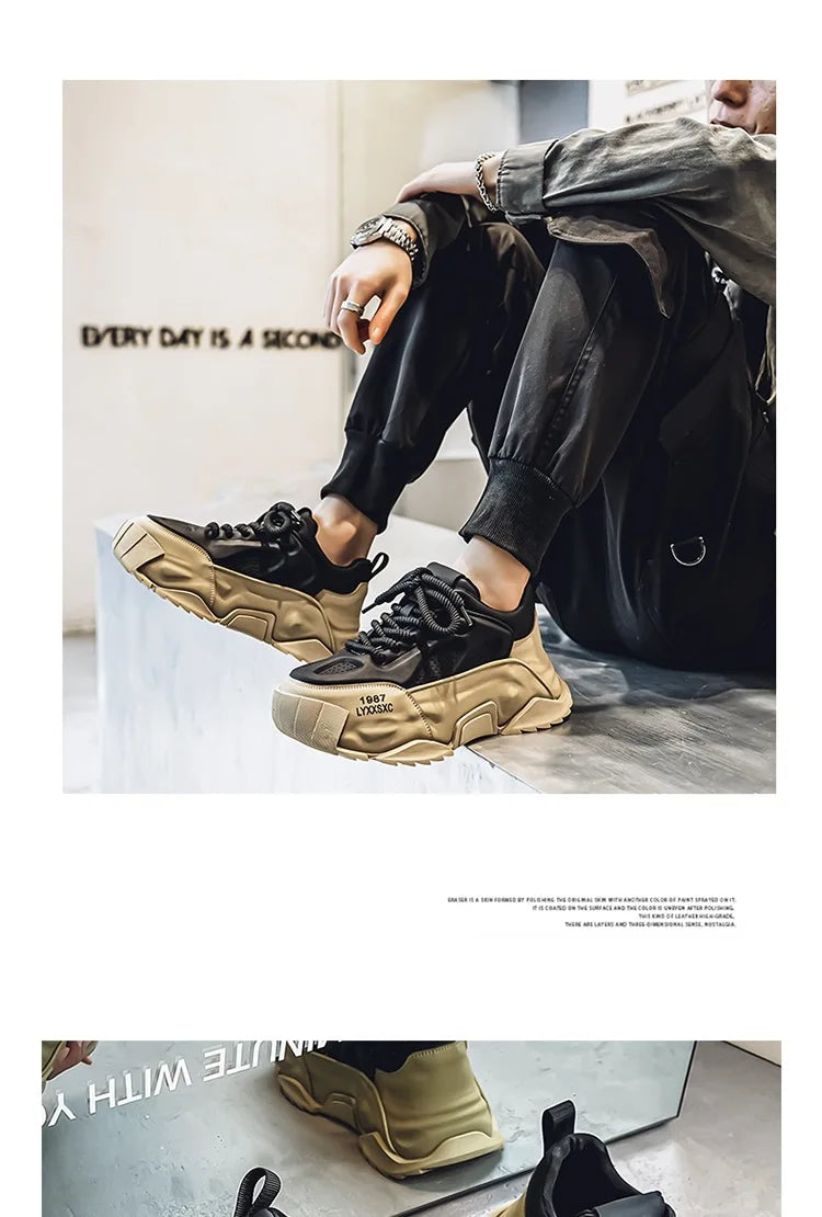 Sneakers Homme Designer – Confort & Hauteur Boostée