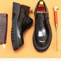 Oxford & Derby Homme – Chaussures Britanniques en Cuir Véritable, Semelle Épaisse, Business & Casual Élégant"