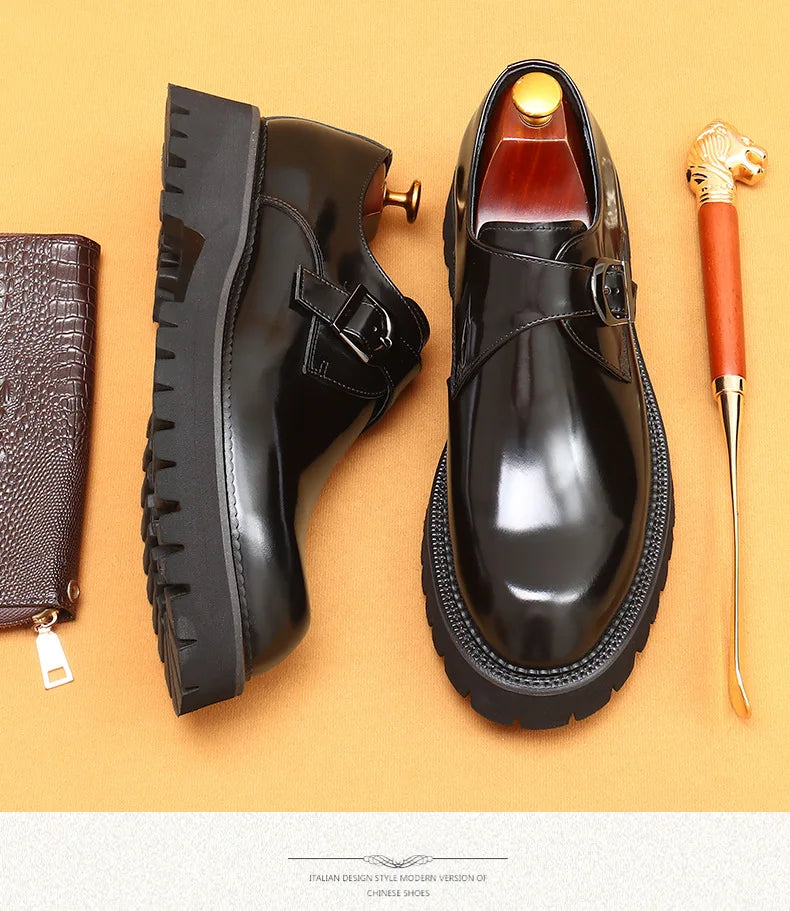 Oxford & Derby Homme – Chaussures Britanniques en Cuir Véritable, Semelle Épaisse, Business & Casual Élégant