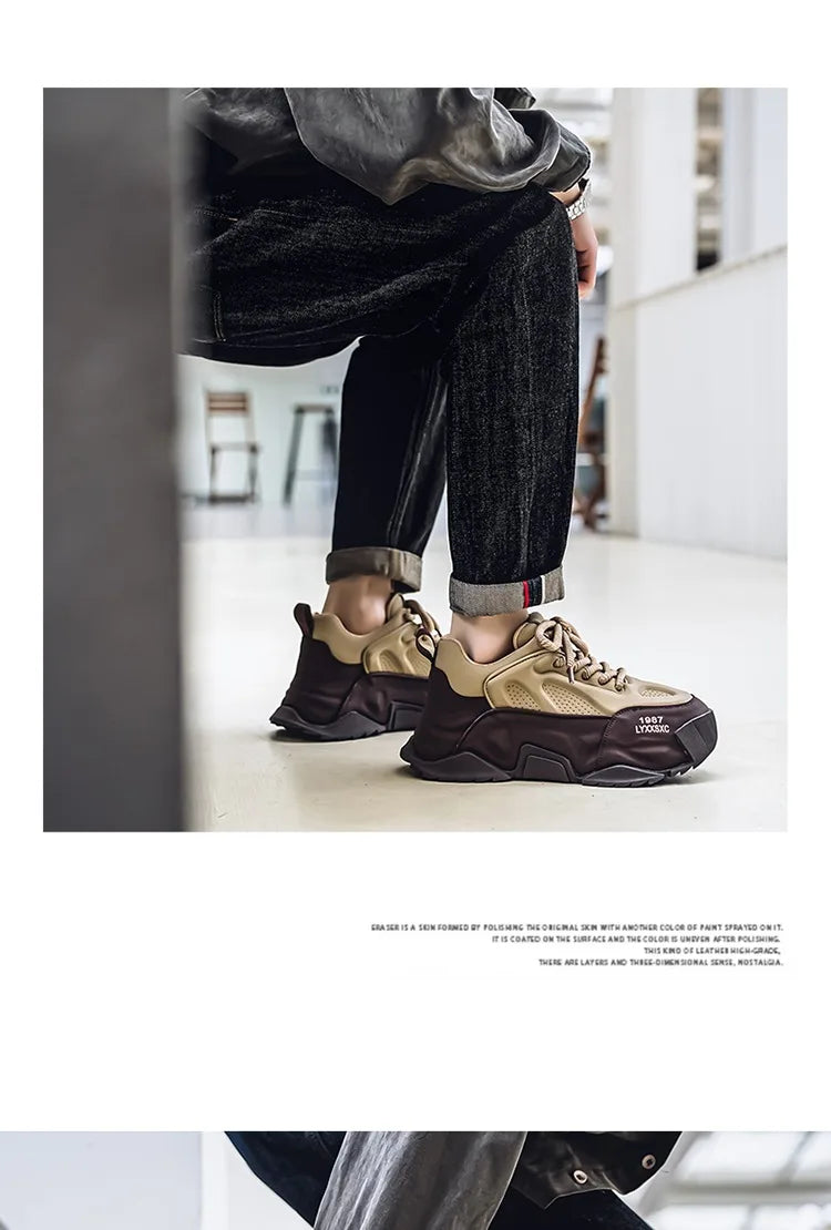 Sneakers Homme Designer – Confort & Hauteur Boostée