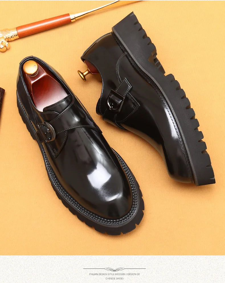 Oxford & Derby Homme – Chaussures Britanniques en Cuir Véritable, Semelle Épaisse, Business & Casual Élégant