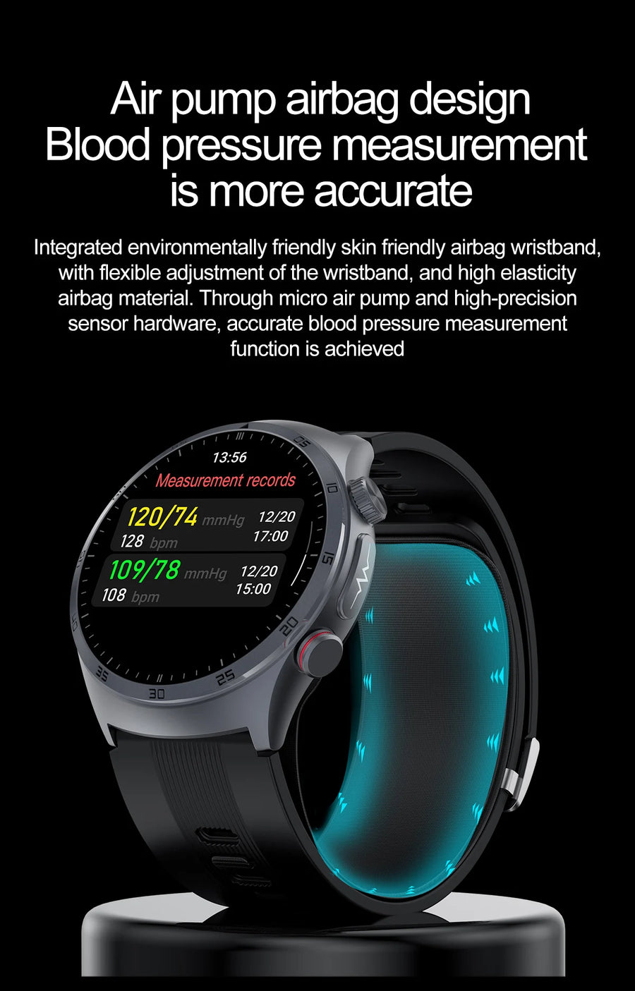 RNABAU AirCare Pro™ – Smartwatch Santé 2025 avec Mesure Réelle de la Tension