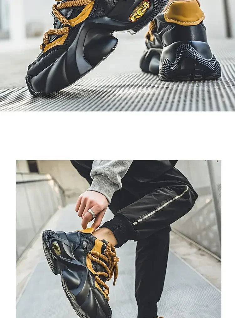 Baskets homme style designer – Sneakers à semelle épaisse confortables, mode décontractée automne/hiver
