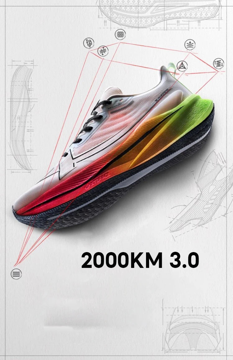 Xtep Women Running Shoes 2000km 3.0 2025 Xtep ForMotion Pro – Chaussures de course femme stables et respirantes pour sol dur