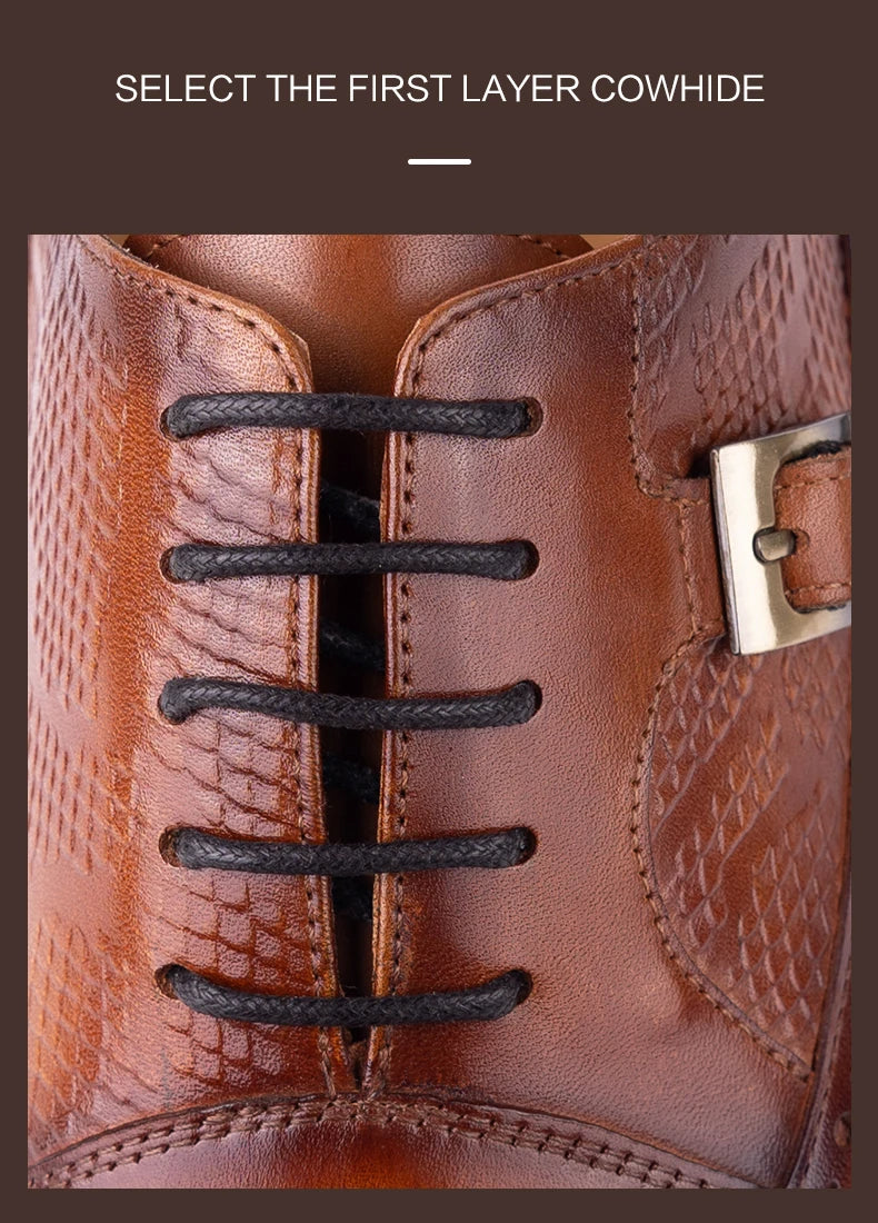 YAOLIDA Prestige Oxford – Men's Genuine Leather Wedding; Business Shoes