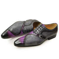 Chaussures Homme YAOLIDA – Oxford en Cuir Véritable avec Boucle Latérale