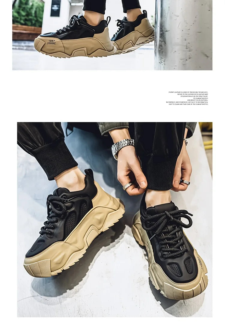 Sneakers Homme Designer – Confort & Hauteur Boostée