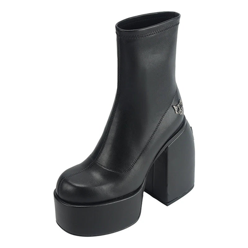 Women's designer ankle boots - 14 cm heel, stretch, bold and sexy look